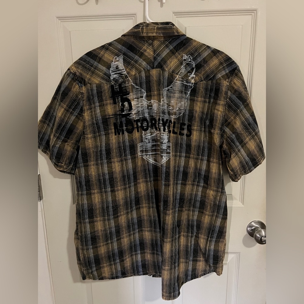 Harley-Davidson Striped Shirt in Blue and Red